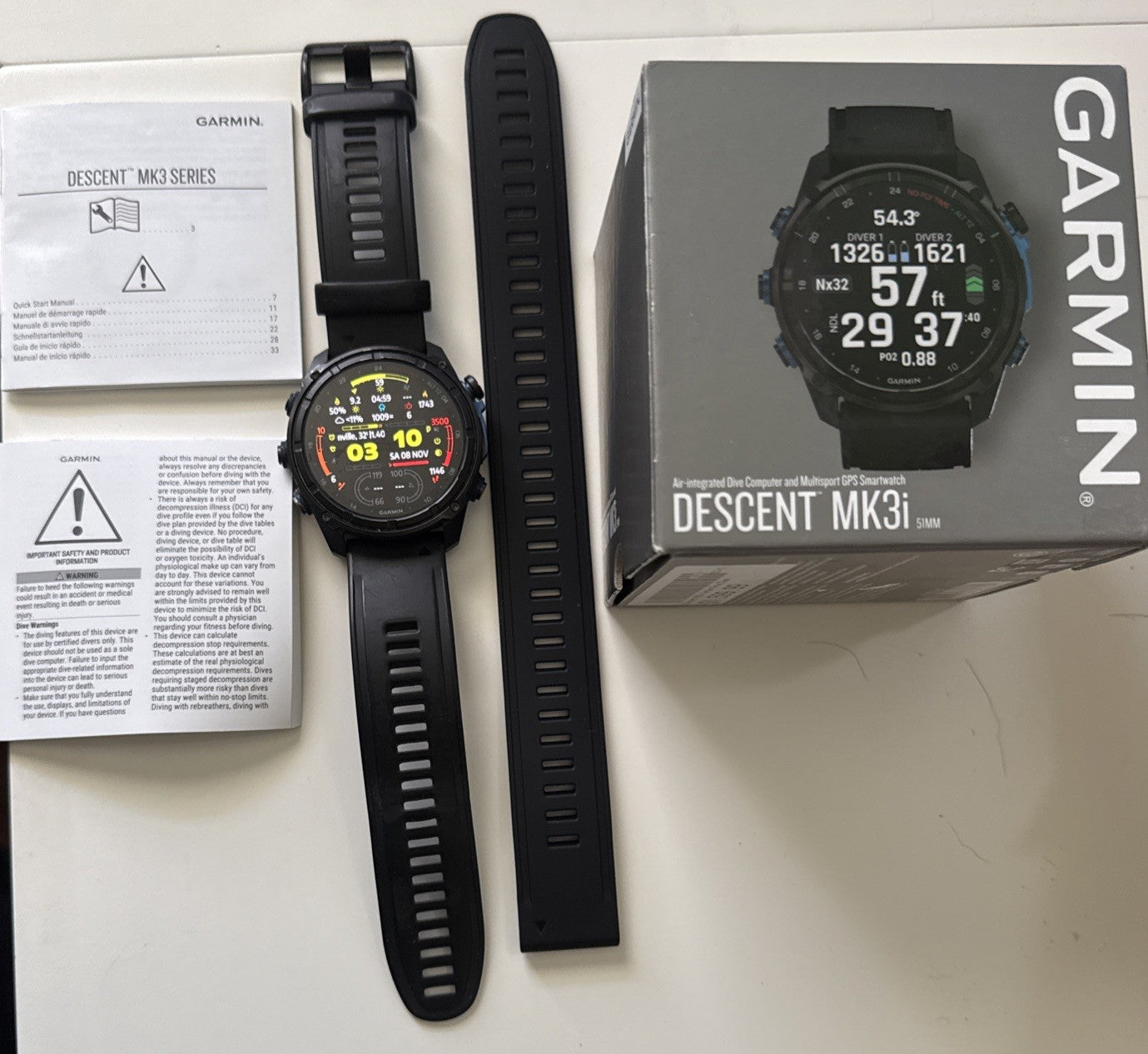 Garmin Descent Mk3i Dive Computer Watch - AMOLED – SubWave Ready -No Transmitter
